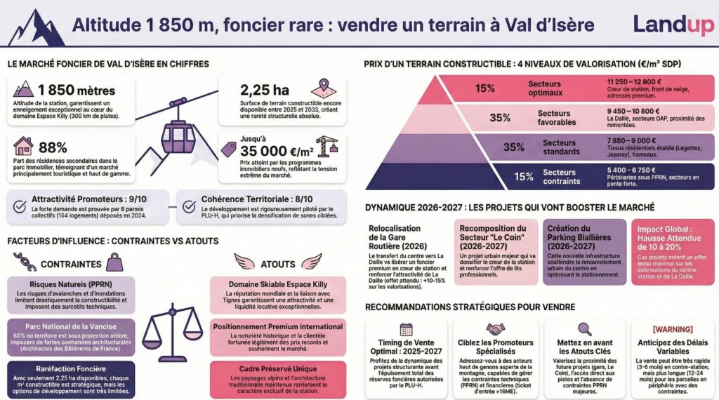 Analyse foncière, prix des terrains et étude de la ville de Val D'Isère - Landup